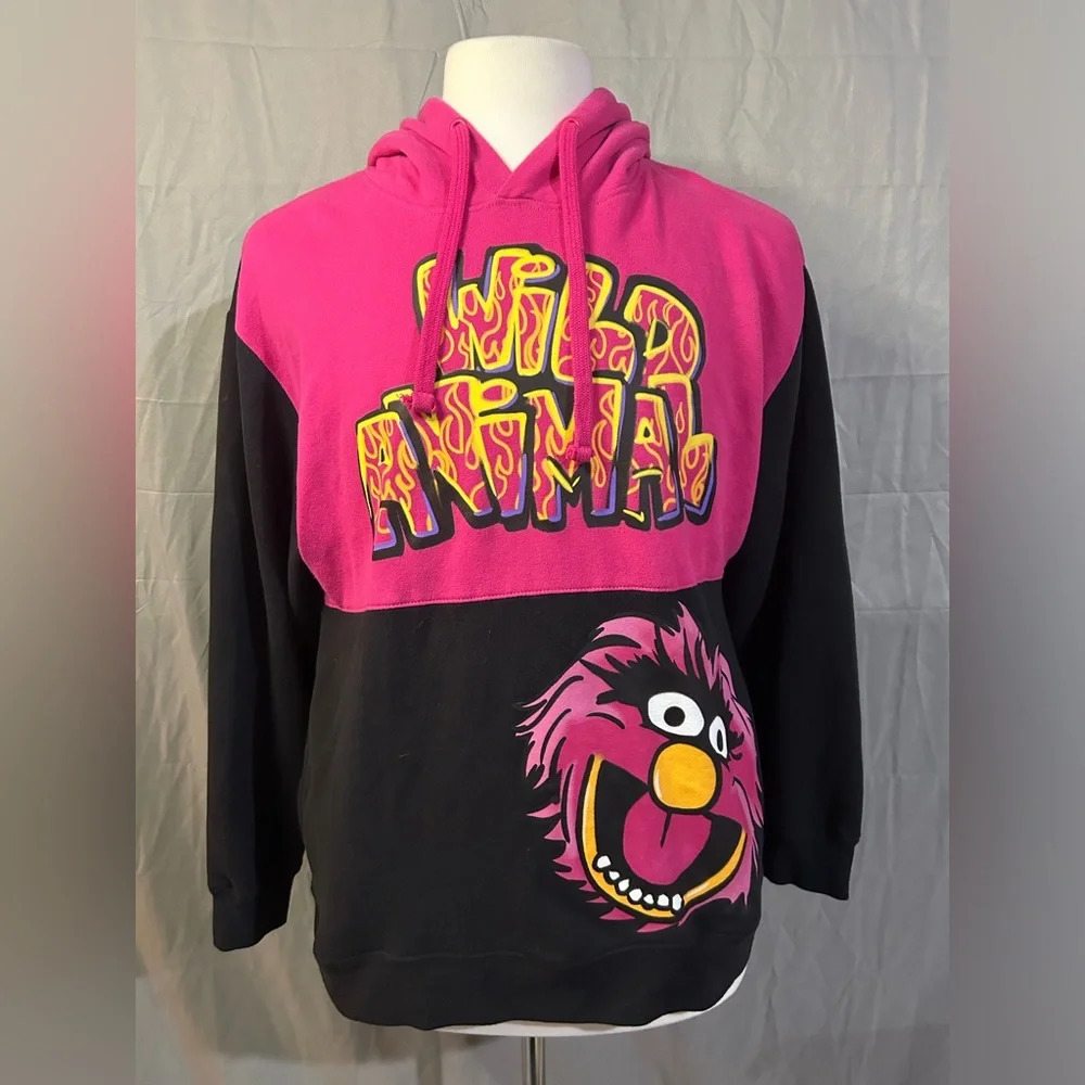 Disney Parks Muppets Wild Animal Cozy Hoodie Black and Pink Size M